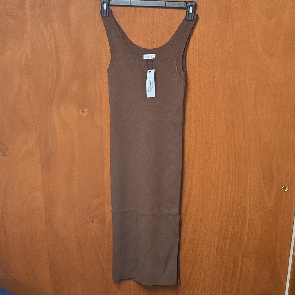 The Drop Women's Yasmin brown knit dress Small
